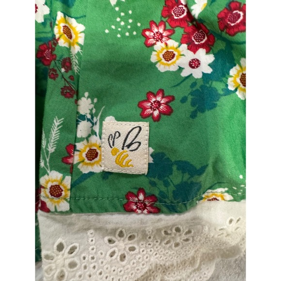 Wildflowers Clothing Co Girls Happy Go Lucky Festive Fern Floral Dress Green 12M - Picture 6 of 6